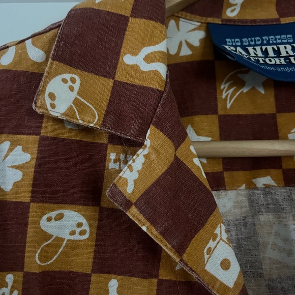 Big Bud Press Brown and White Iconic Checkered Shirt - Limited run print “Lucky” - Picture 5 of 5